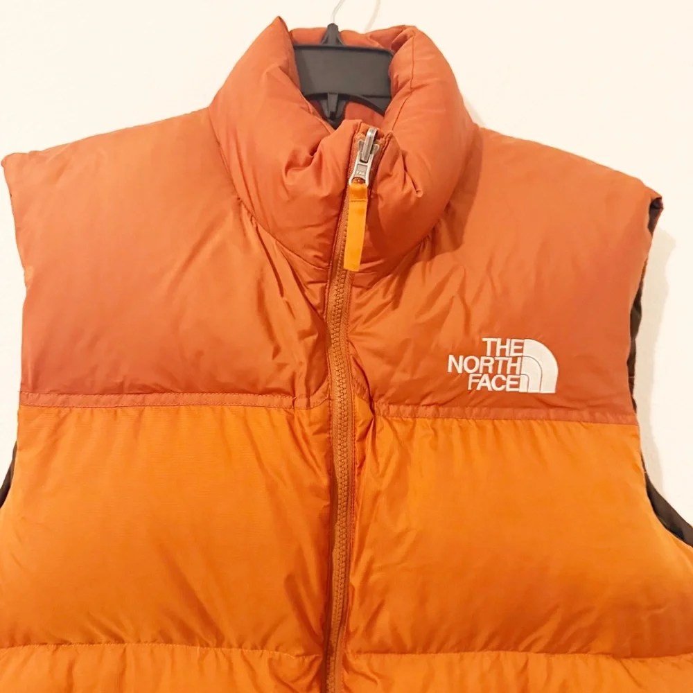 The North Face Men's Nuptse Vest Puffer Orange 700 Fill Size Medium M